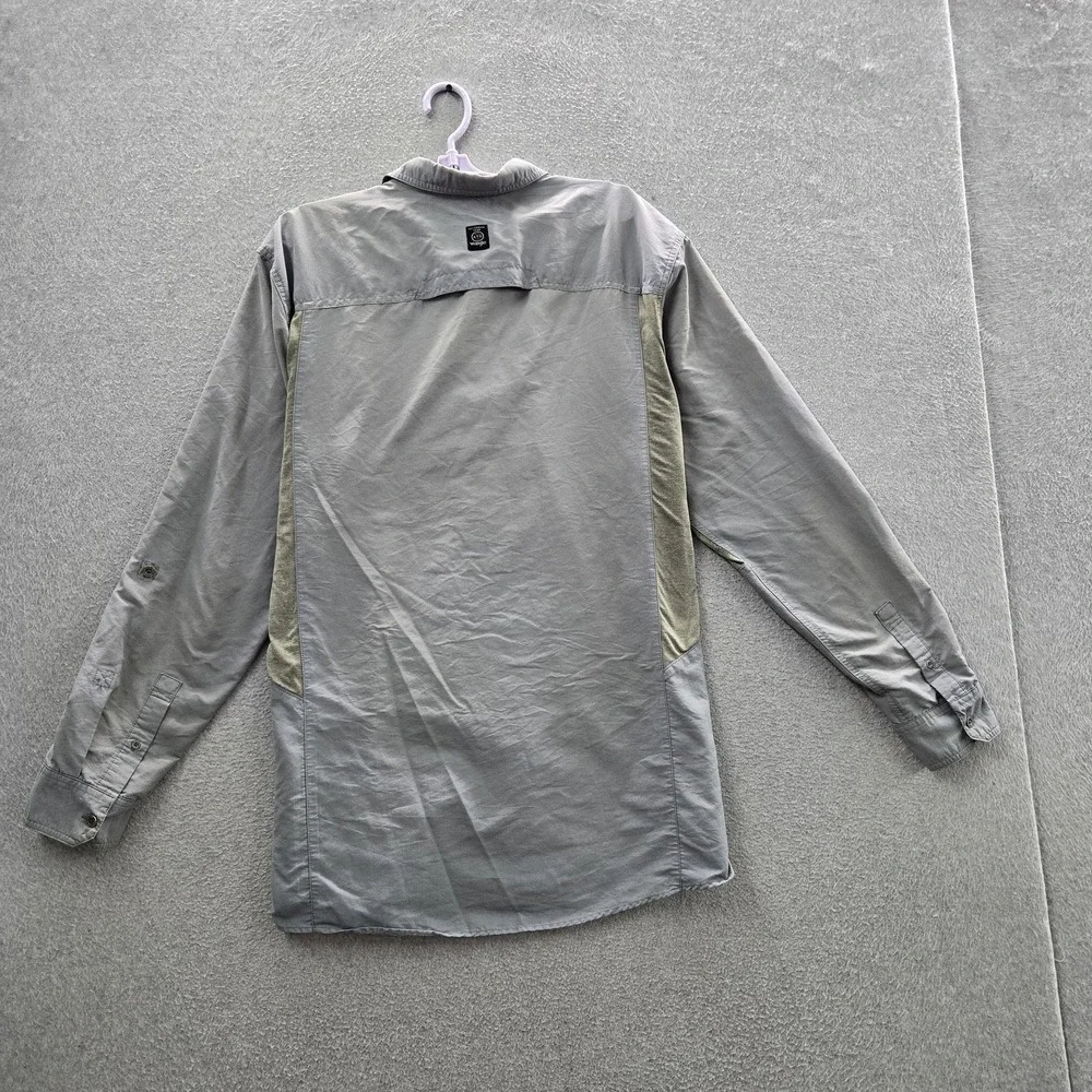 Wrangler Men Button Up Shirt XLT Gray Nylon Polyester ATG Activewear Outdoor